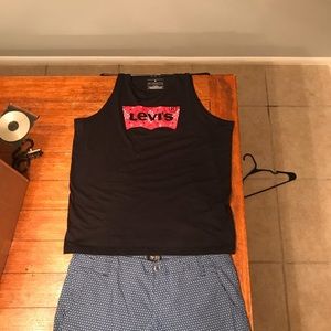 Levi’s Black Tank Top And Black Jack Shorts